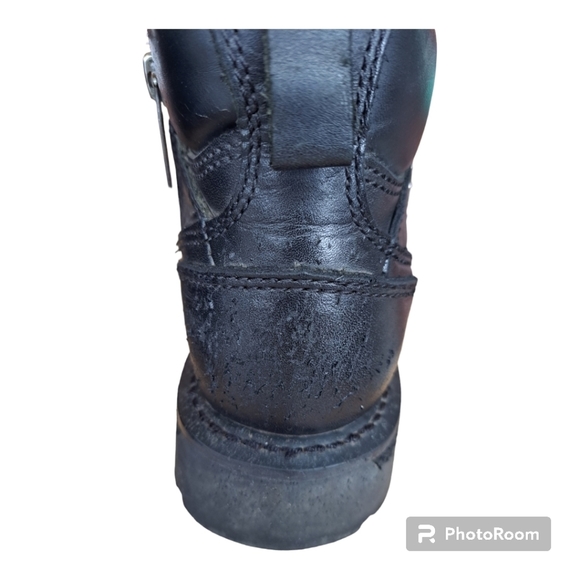 Harley-Davidson women's black leather boots Motorcycle booties Size 6 moto boots - Picture 13 of 16